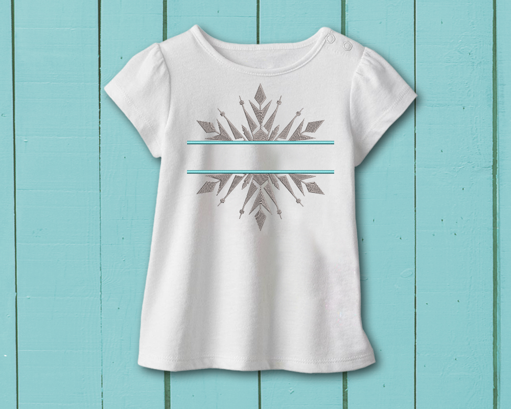 Snowflake split embroidery design
