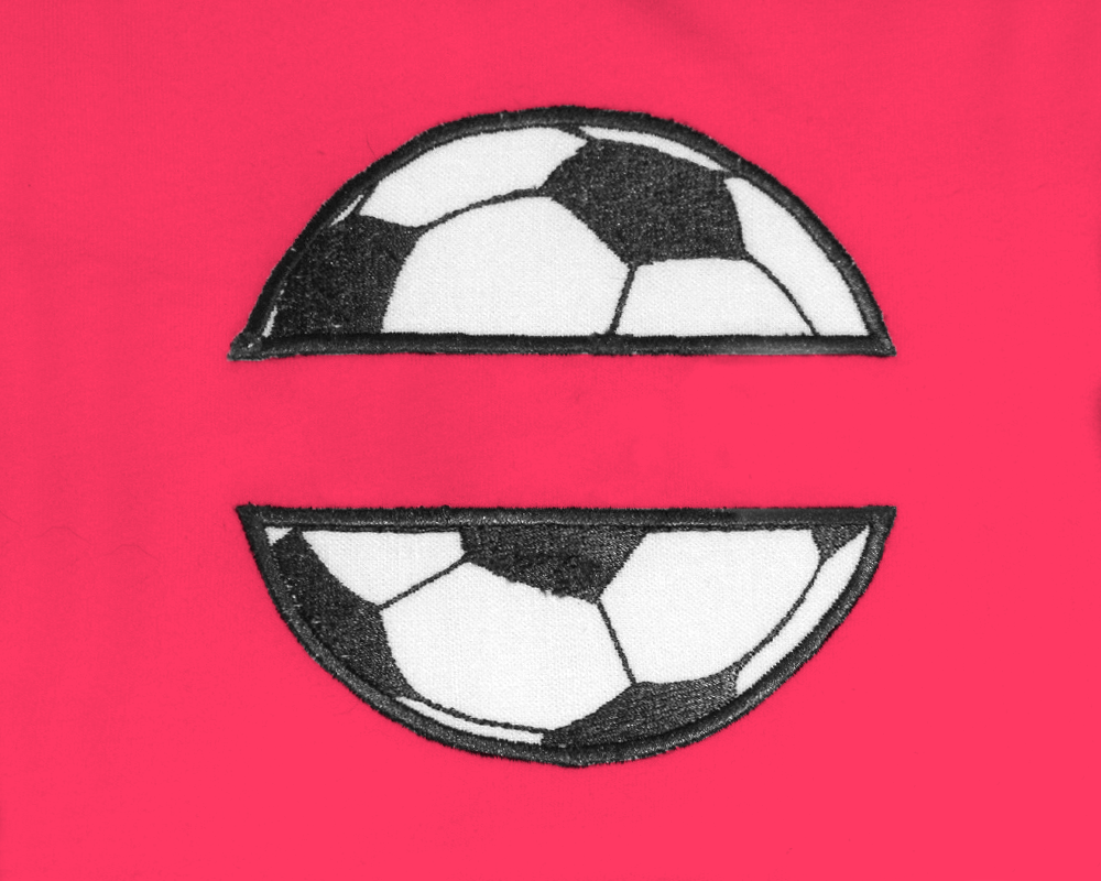 Soccer ball split applique