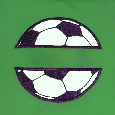 Soccer ball split applique