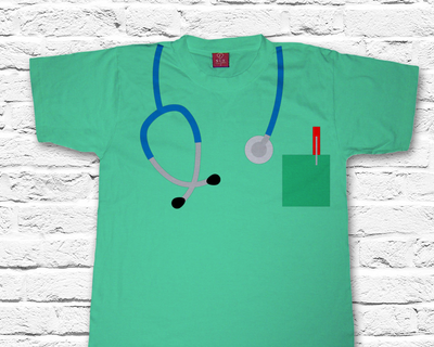 Faux stethoscope design with pocket