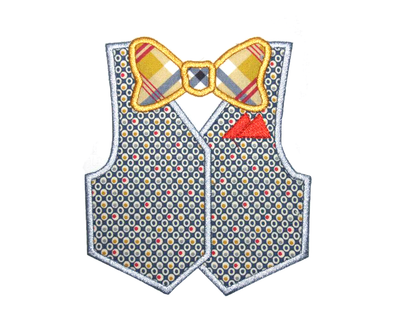Vest with bow tie applique design