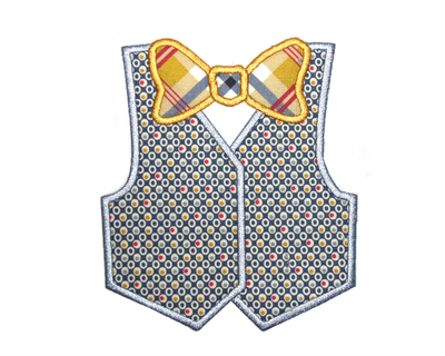 Vest with bow tie applique design