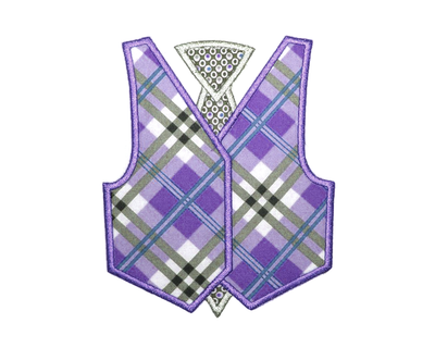 vest with tie applique design